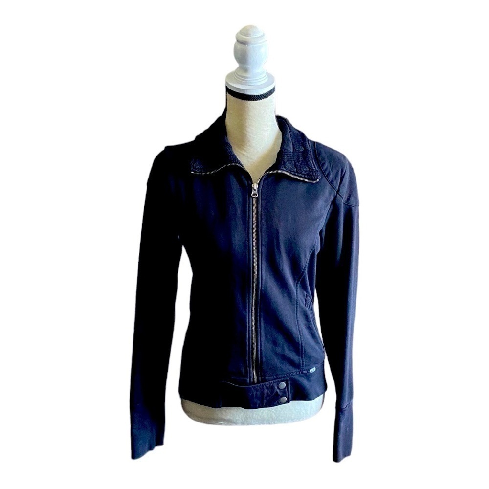 Volcom-Black Zip Front Jacket-Size Medium - image 1